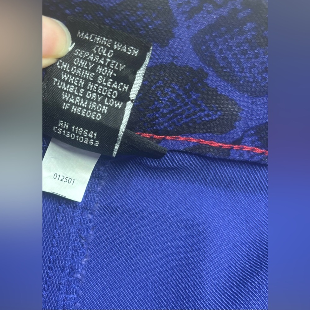 Lane Bryant Women Size 18 Skinny Jeans Snake Print Purple Blue Black Pants - Picture 4 of 16